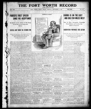 Primary view of object titled 'The Fort Worth Record and Register (Fort Worth, Tex.), Vol. 8, No. 319, Ed. 1 Friday, September 9, 1904'.