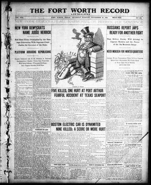 Primary view of object titled 'The Fort Worth Record and Register (Fort Worth, Tex.), Vol. 8, No. 332, Ed. 1 Thursday, September 22, 1904'.