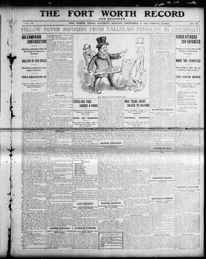 Primary view of object titled 'The Fort Worth Record and Register (Fort Worth, Tex.), Vol. 9, No. 336, Ed. 1 Saturday, September 16, 1905'.