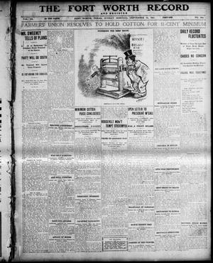 Primary view of object titled 'The Fort Worth Record and Register (Fort Worth, Tex.), Vol. 9, No. 344, Ed. 1 Sunday, September 24, 1905'.