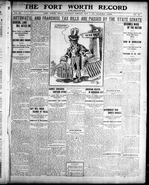 Primary view of object titled 'The Fort Worth Record and Register (Fort Worth, Tex.), Vol. 11, No. 201, Ed. 1 Saturday, May 4, 1907'.