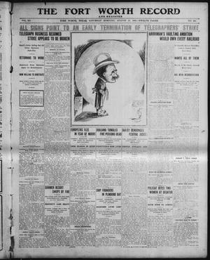Primary view of object titled 'The Fort Worth Record and Register (Fort Worth, Tex.), Vol. 11, No. 305, Ed. 1 Saturday, August 17, 1907'.