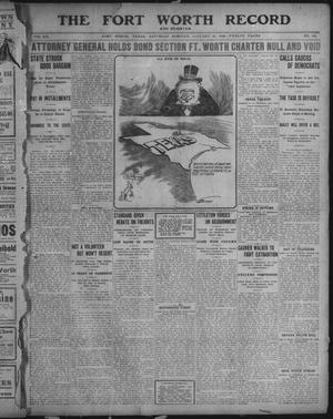 Primary view of object titled 'The Fort Worth Record and Register (Fort Worth, Tex.), Vol. 12, No. 101, Ed. 1 Saturday, January 25, 1908'.