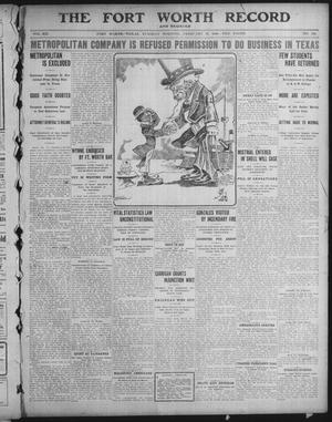 Primary view of object titled 'The Fort Worth Record and Register (Fort Worth, Tex.), Vol. 12, No. 125, Ed. 1 Tuesday, February 18, 1908'.