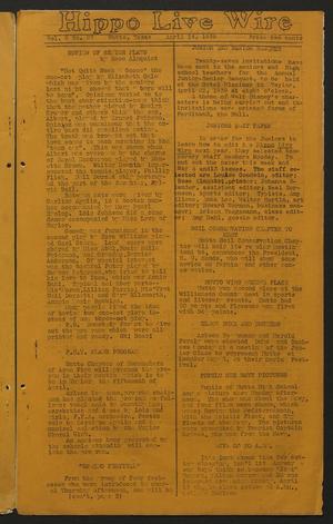 Hippo Live Wire (Hutto, Tex.), Vol. 2, No. 27, Ed. 1 Friday, April 14, 1939