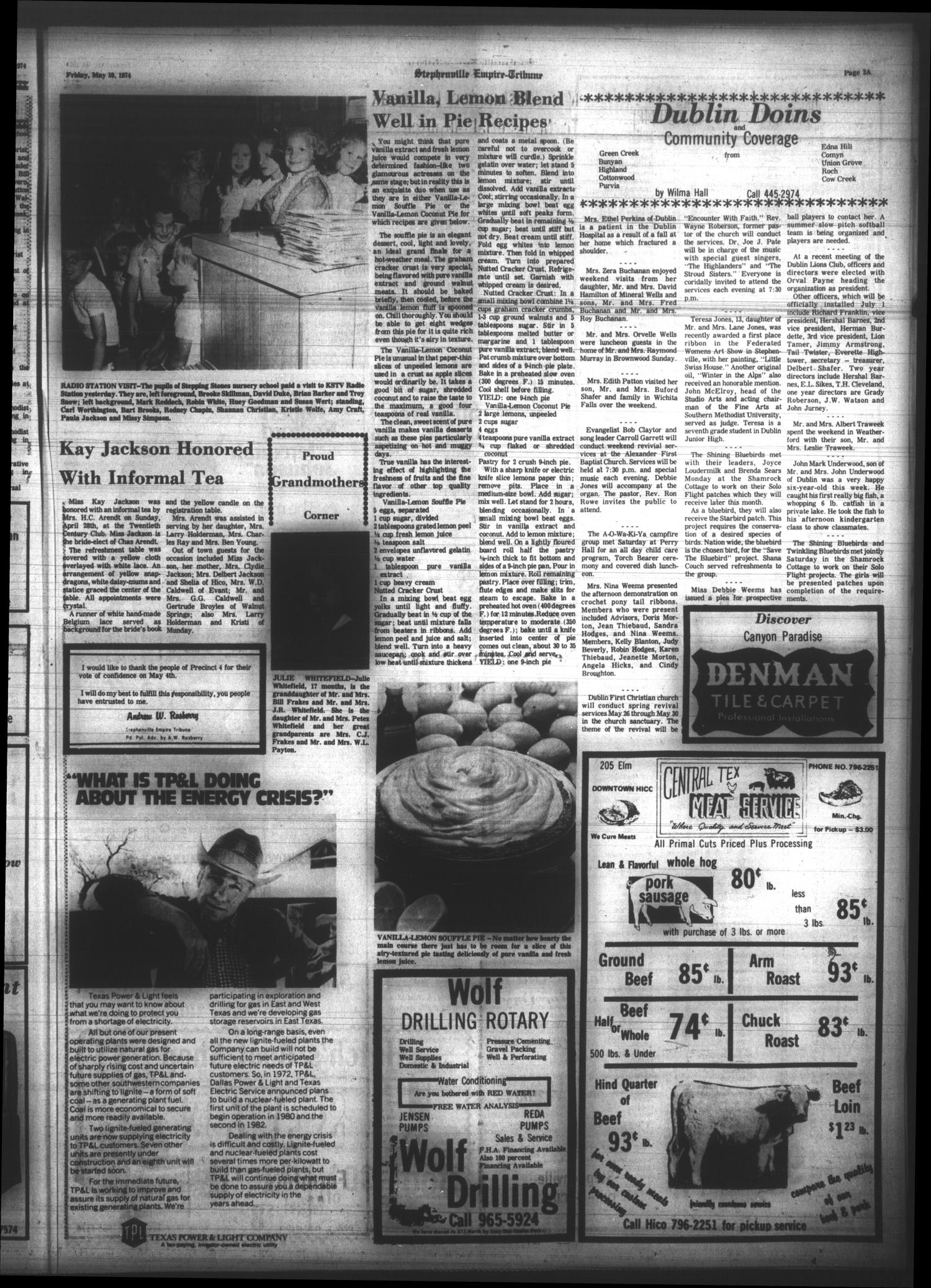 Stephenville Empire-Tribune (Stephenville, Tex.), Vol. 105, No. 112, Ed. 1 Friday, May 10, 1974
                                                
                                                    [Sequence #]: 3 of 10
                                                