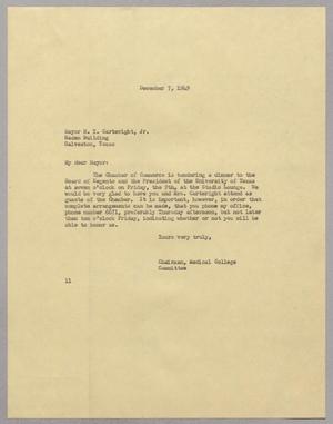 [Letter from I. H. Kempner to H. Y. Cartwright, Jr., December 7, 1949]