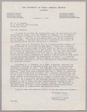[Letter from Chauncey D. Leake to I. H. Kempner, December 1, 1949]