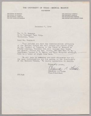 [Letter from Chauncey D. Leake to I. H. Kempner, December 7, 1949]