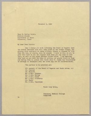 Primary view of object titled '[Letter from I. H. Kempner to D. Bailey Calvin, December 5, 1949]'.