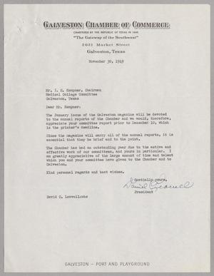 [Letter from David C. Leavell to I. H. Kempner, November 30, 1949]