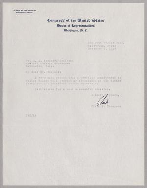 [Letter from Clark W. Thompson to I. H. Kempner, December 2, 1949]