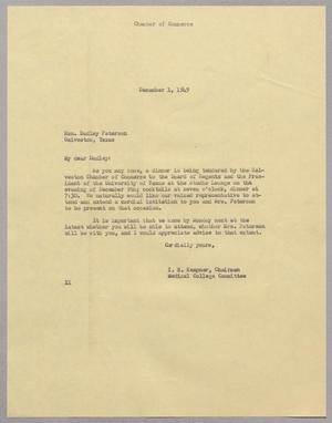 [Letter from I. H. Kempner to Dudley Peterson, December 1, 1949]
