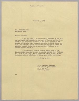 [Letter from I. H. Kempner to Jimmy Phillips, December 1, 1949]