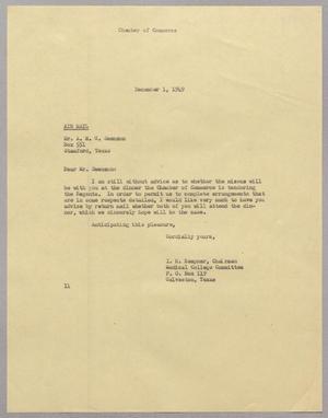 [Letter from I. H. Kempner to A. N. G. Swenson, December 1, 1949]