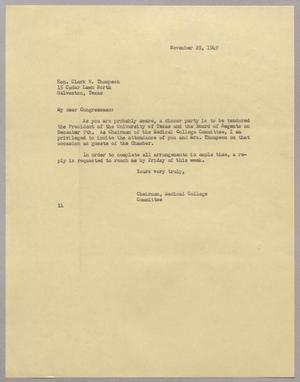 [Letter from I. H. Kempner to Clark W. Thompson, November 28, 1949]