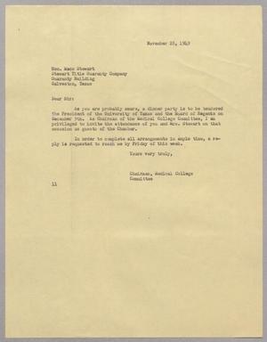 [Letter from I. H. Kempner to Maco Stewart, November 28, 1949]