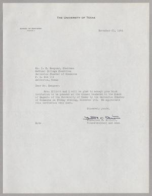 [Letter from Frederick C. Elliott to I. H. Kempner, November 23, 1949]