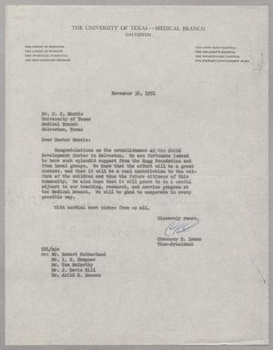 [Letter from Chauncey D. Leake to C. C. Morris, November 30, 1951]