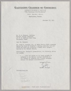 [Letter from E. S. Holliday to I. H. Kempner, November 17, 1951]