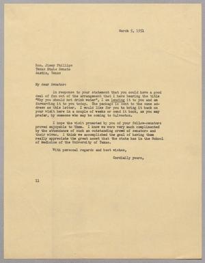 [Letter from I. H. Kempner to Jimmy Phillips, March 5, 1951]