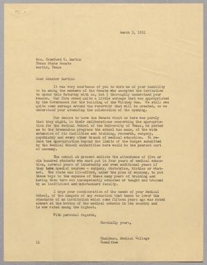 [Letter from I. H. Kempner to Crawford C. Martin, March 3, 1951]