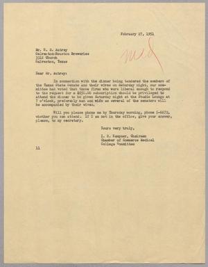 [Letter from I. H. Kempner to H. S. Autrey, February 27, 1951]