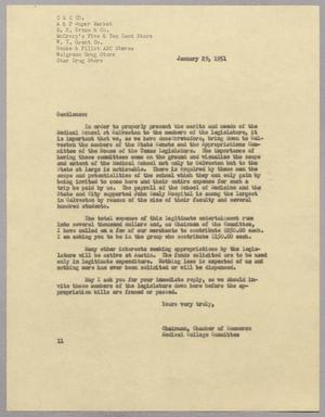[Letter from I. H. Kempner to Several Companies, January 29, 1951]