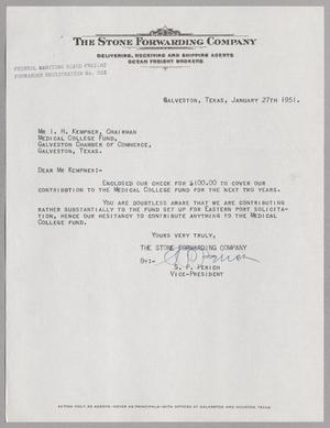 [Letter from S. P. Perich to I. H. Kempner, January 27, 1951]