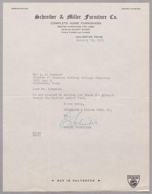 [Letter from Edward Schreiber to I. H. Kempner, January 19, 1951]
