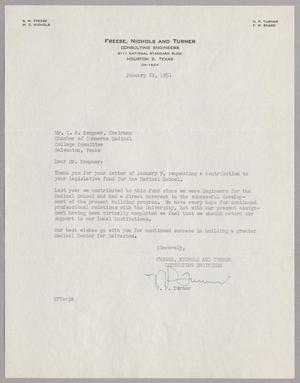 [Letter from N. P. Turner to I. H. Kempner, January 22, 1951]