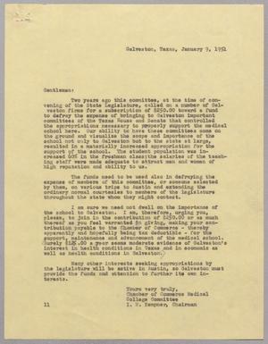 [Letter from I. H. Kempner to several companies, January 9, 1951]