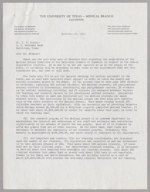 [Letter from Chauncey D. Leake to I. H. Kempner, November 22, 1952]
