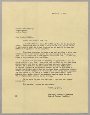 [Letter from I. H. Kempner to Jimmy Phillips, February 13, 1953]