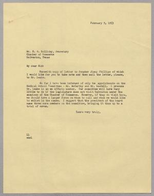 [Letter from I. H. Kempner to E. S. Holliday, February 9, 1953]