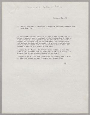 [Letter from Isaac H. Kempner, November 8, 1954]