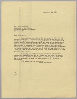 [Letter from I. H. Kempner to Virginia Hurst, September 24, 1954]