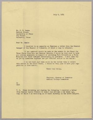 [Letter from I. H. Kempner to C. D. Leake, July 6, 1954]