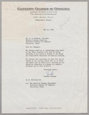 [Letter from E. S. Holliday to I. H. Kempner, May 31, 1954]