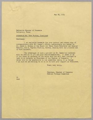 [Letter from I. H. Kempner to Galveston Chamber Of Commerce, May 28, 1954]