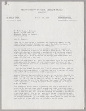 [Letter from G. A. W. Currie to I. H. Kempner, November 28, 1955]