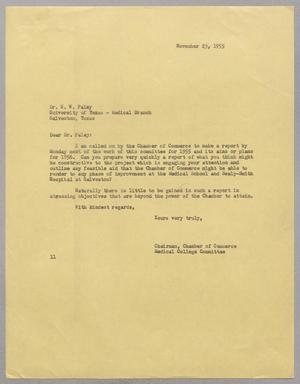 [Letter from Isaac H. Kempner to H. W. Paley, November 23, 1955]