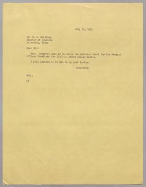 [Letter from Harris Leon Kempner to E. S. Holliday, July 28, 1955]
