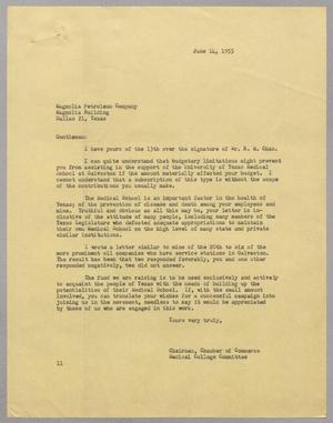 [Letter from I. H. Kempner to Magnolia Petroleum Company, June 14, 1955]