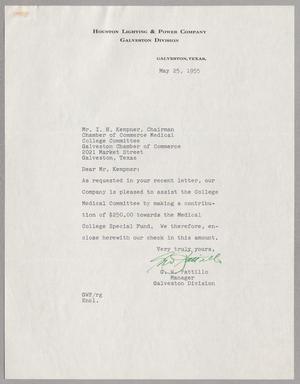 [Letter from G. W. Pattillo to I. H. Kempner, May 25, 1955]