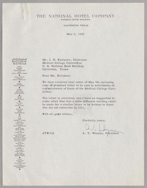 [Letter from  A. T. Whayne to I. H. Kempner, May 9, 1955]