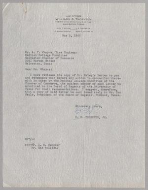 [Letter from E. H. Thornton, Jr. to A. T. Whayne, May 3, 1955]