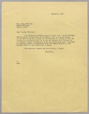 [Letter from I. H. Kempner to Jimmy Phillips, January 4, 1955]