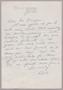 Letter: [Handwritten Letter from R. M. Armstrong to I. H. Kempner, January 23…
