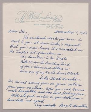 [Handwritten Letter from Max B. Arnstein to I. H. Kempner, December 1, 1954]